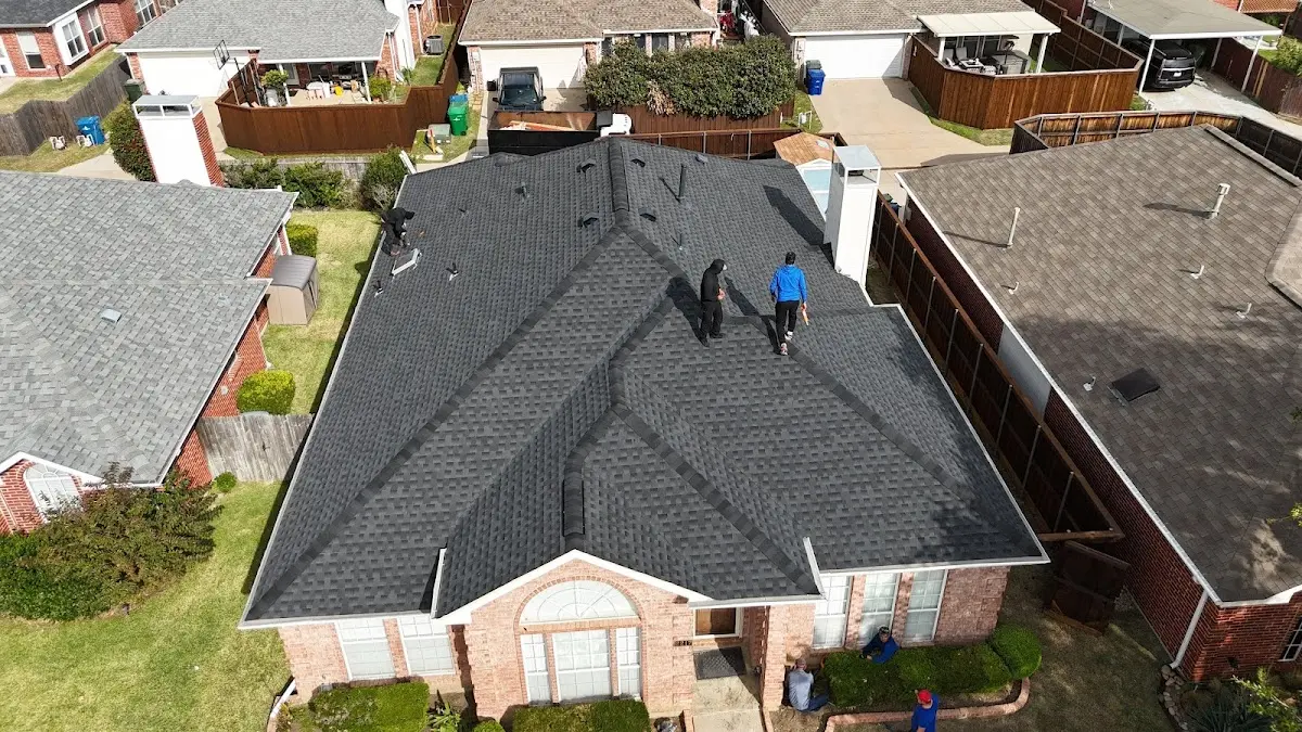 Slate & Tile Roof Repair work in progress on a Robbinsdale property